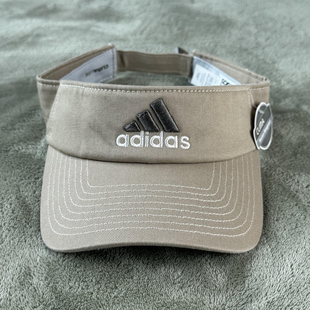 Adidas Hat Visor Strap Back One Size Beige Weekend Warrior Climalite Golf Mens